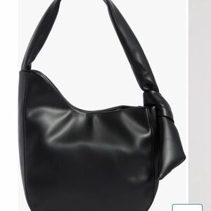 BCBG Black Knot Strap Hobo Shoulder Bag NWT